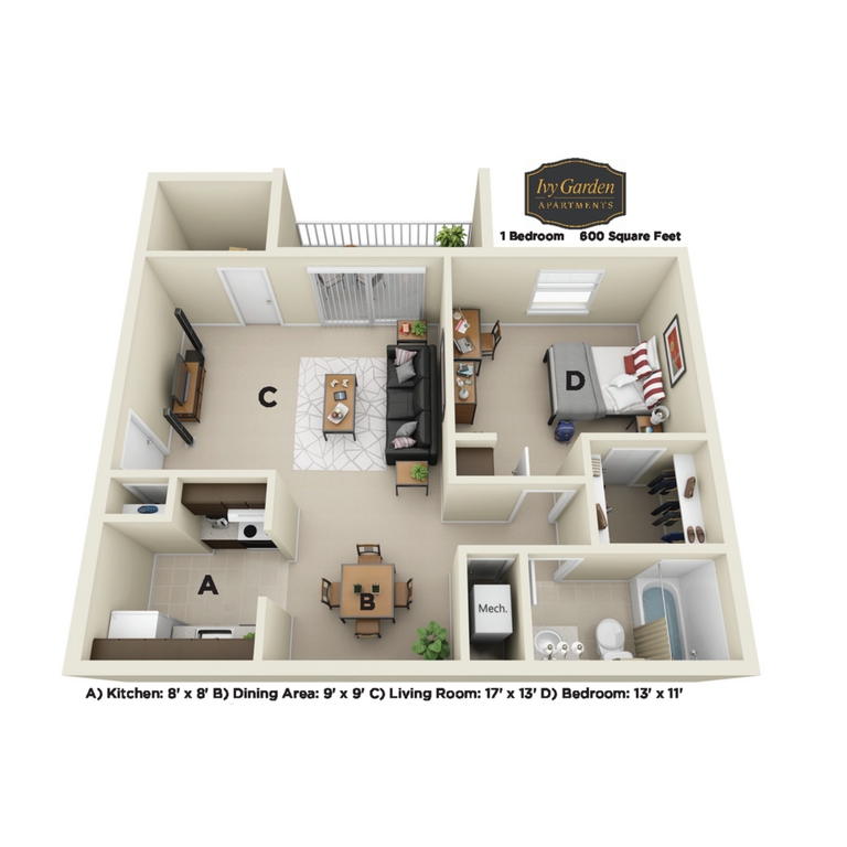 1 Bedroom Upgrade North