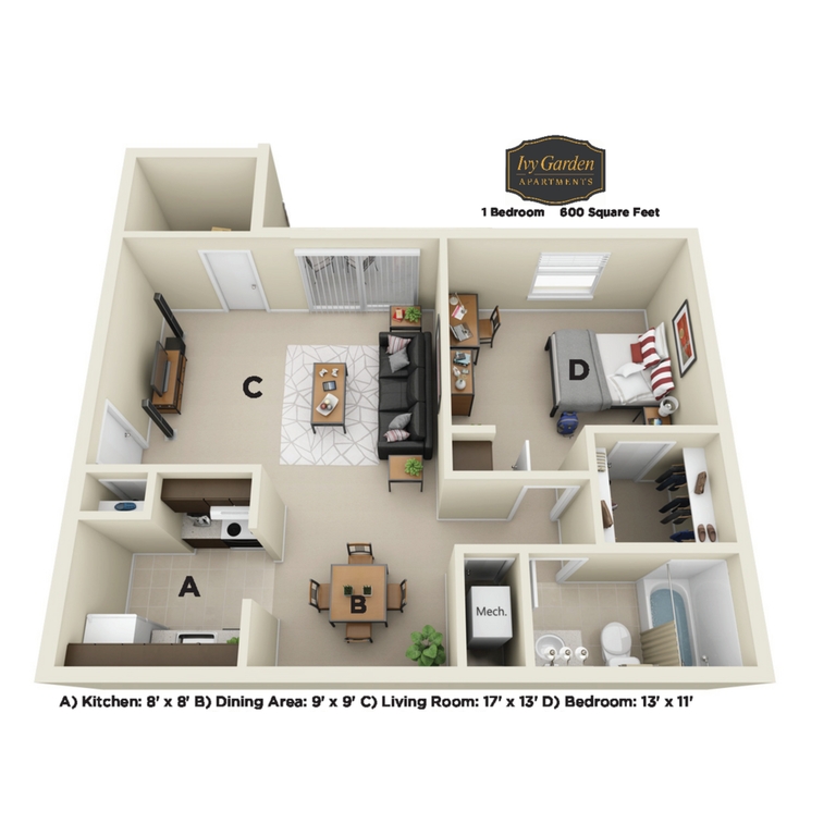 1 Bedroom No Patio North